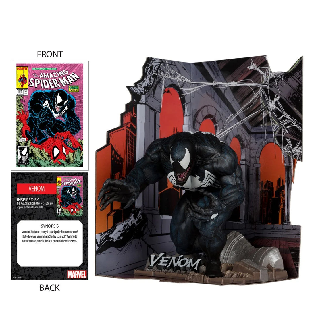 Marvel Wave 2 1:10 Scale Posed Figure with Scene - Venom from The Amazing Spider-Man
