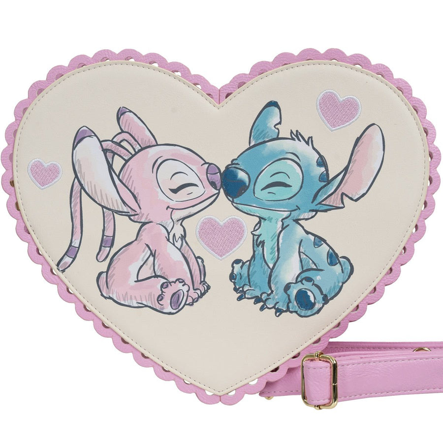 Lilo & Stitch Angel and Stitch Heart Kiss Crossbody Purse - Entertainment Earth Exclusive