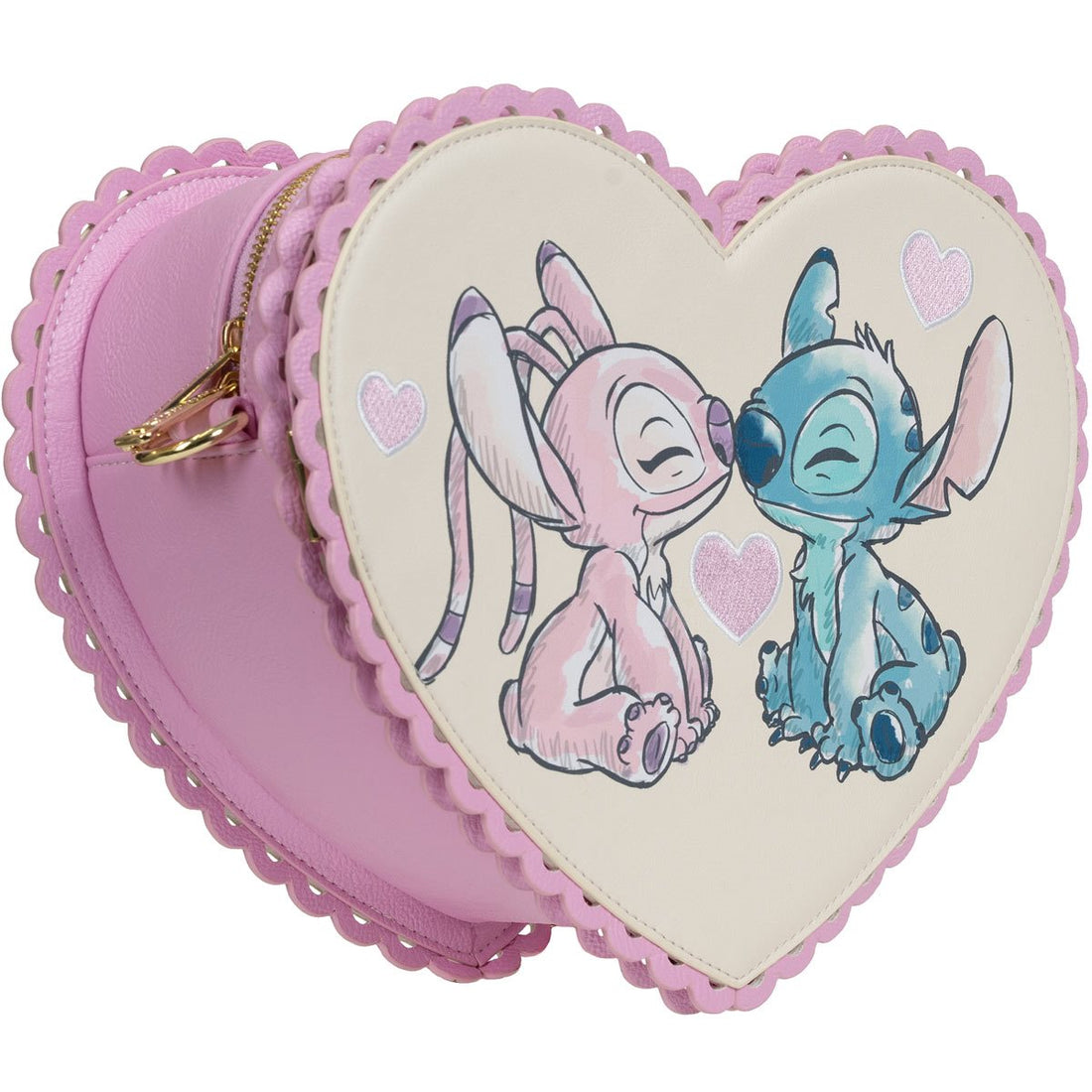 Lilo & Stitch Angel and Stitch Heart Kiss Crossbody Purse - Entertainment Earth Exclusive