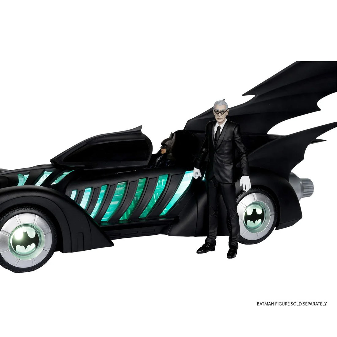 DC Multiverse Batman Forever Batmobile Vehicle and Alfred Pennyworth