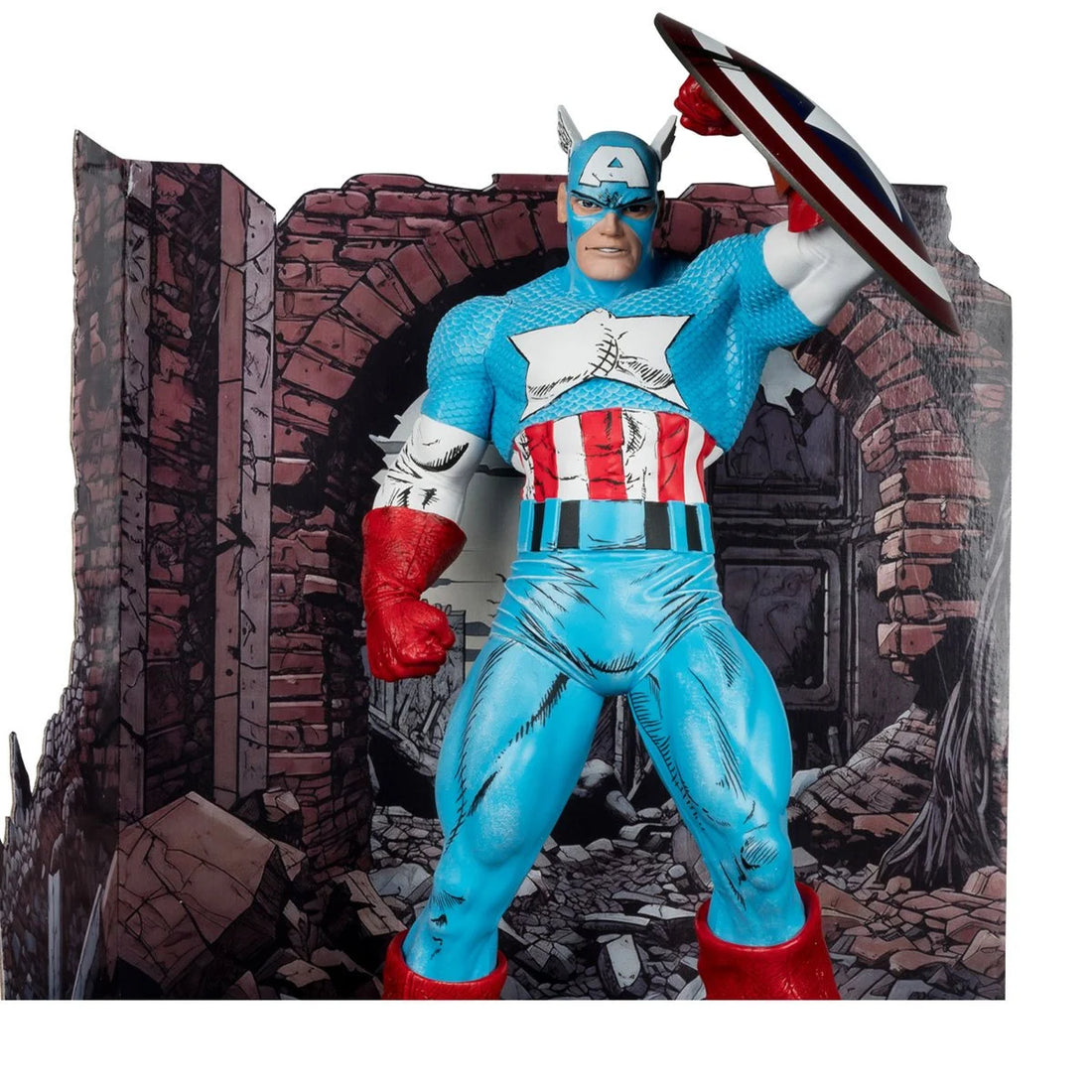 Marvel Wave 1 1:6 Scale Posed Figure with Scene and Comic Case - Captain America from Amazing Spider-Man 