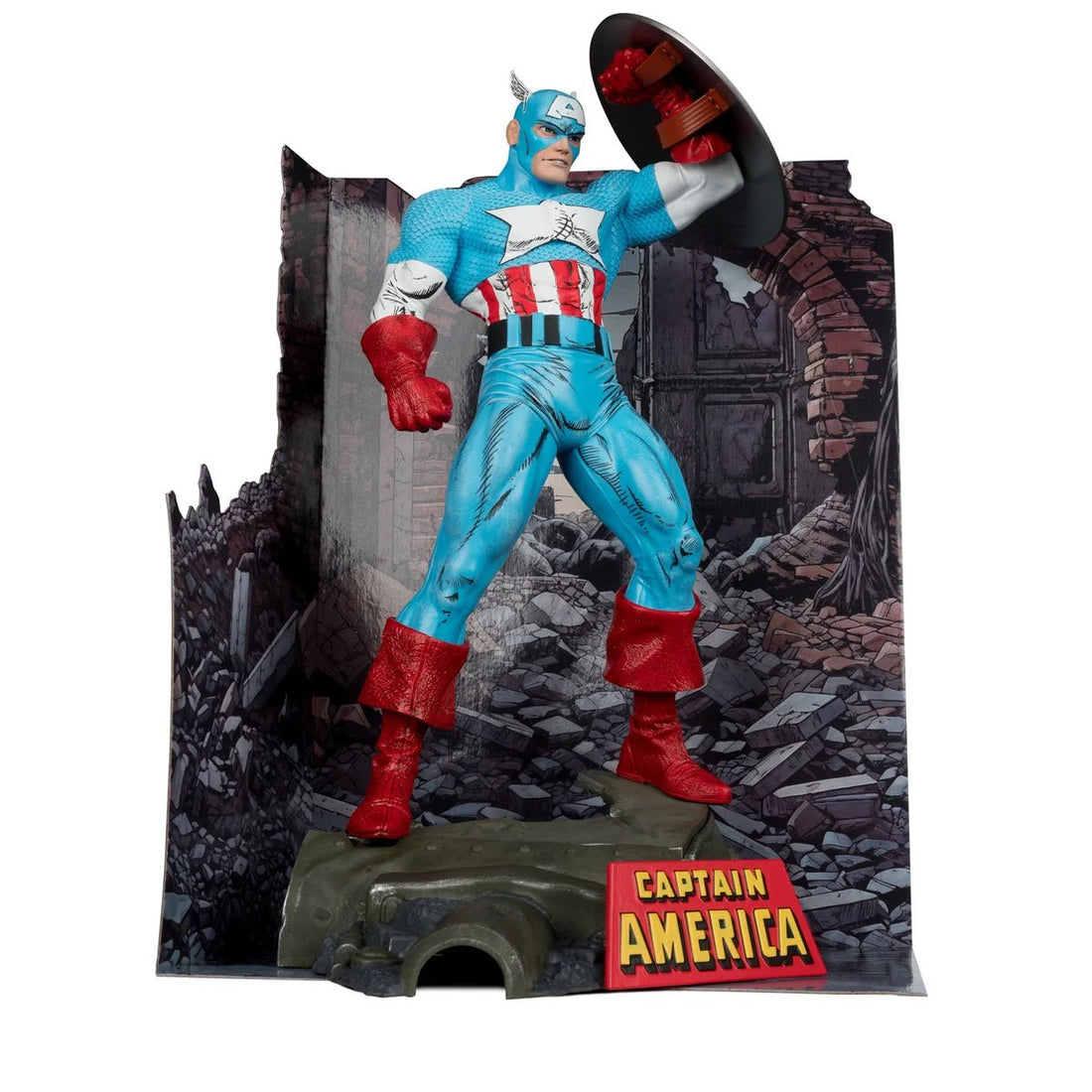 Marvel Wave 1 1:6 Scale Posed Figure with Scene and Comic Case - Captain America from Amazing Spider-Man 