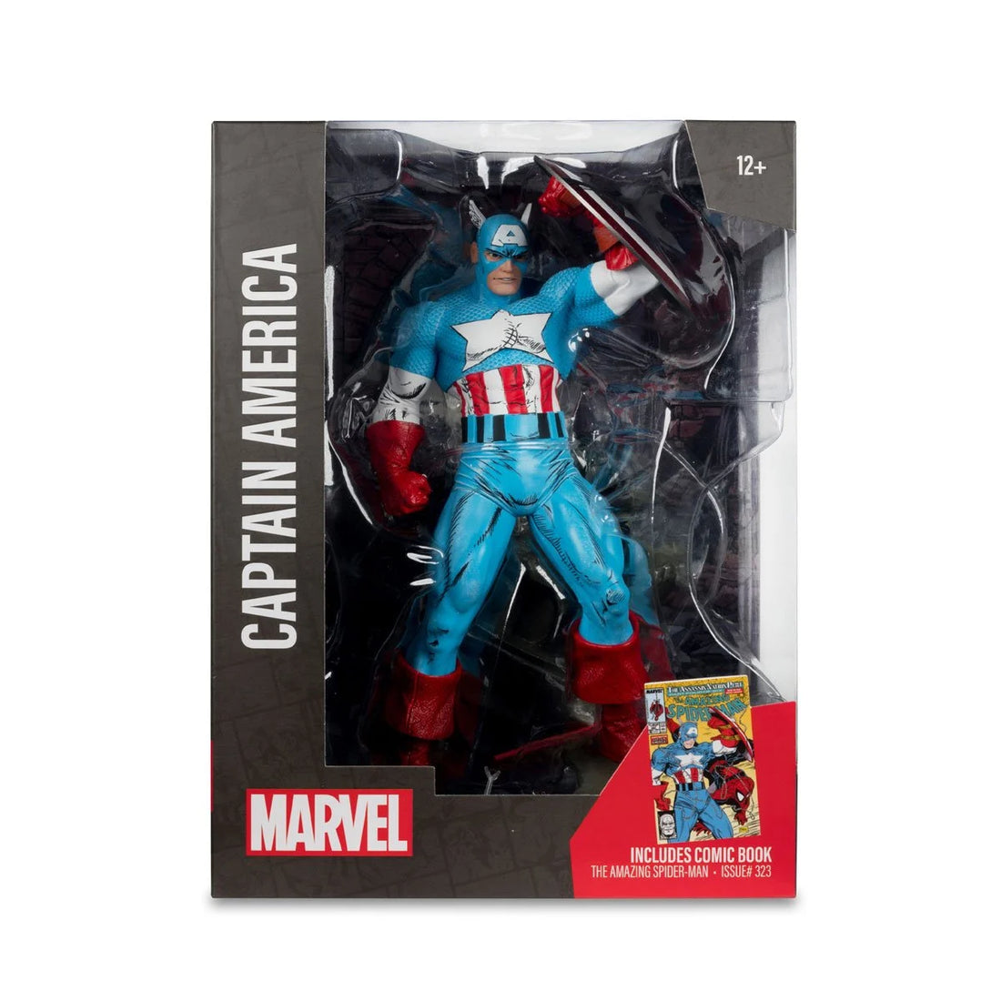 Marvel Wave 1 1:6 Scale Posed Figure with Scene and Comic Case - Captain America from Amazing Spider-Man 