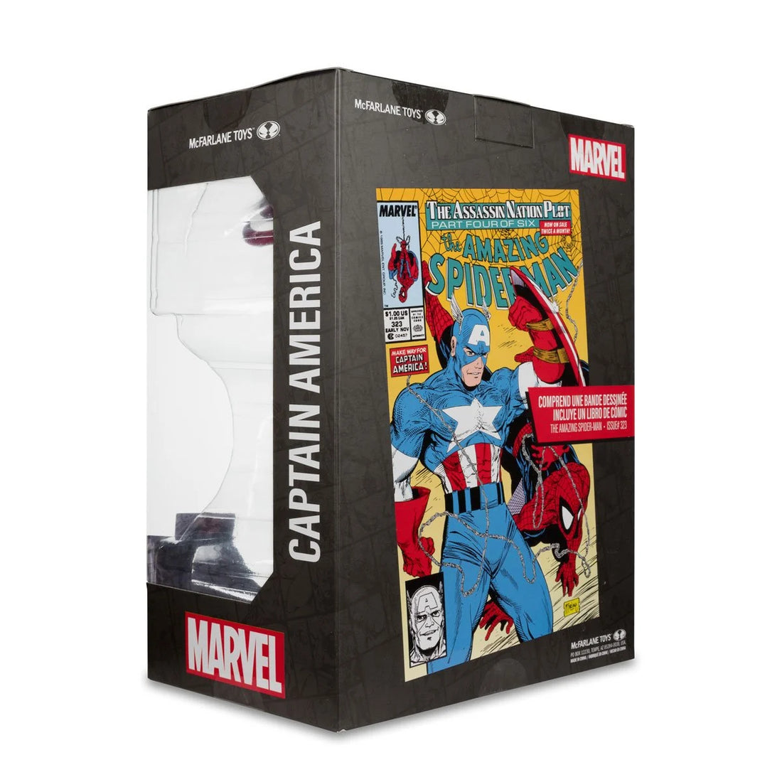 Marvel Wave 1 1:6 Scale Posed Figure with Scene and Comic Case - Captain America from Amazing Spider-Man 