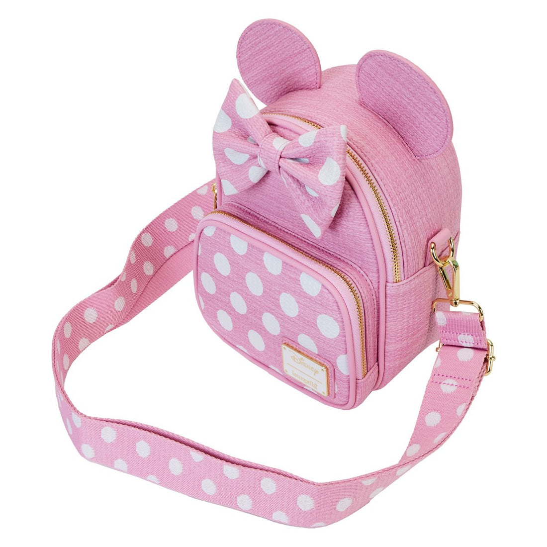 Minnie Mouse Pink Polka Dot Straw Mini Convertible Bag