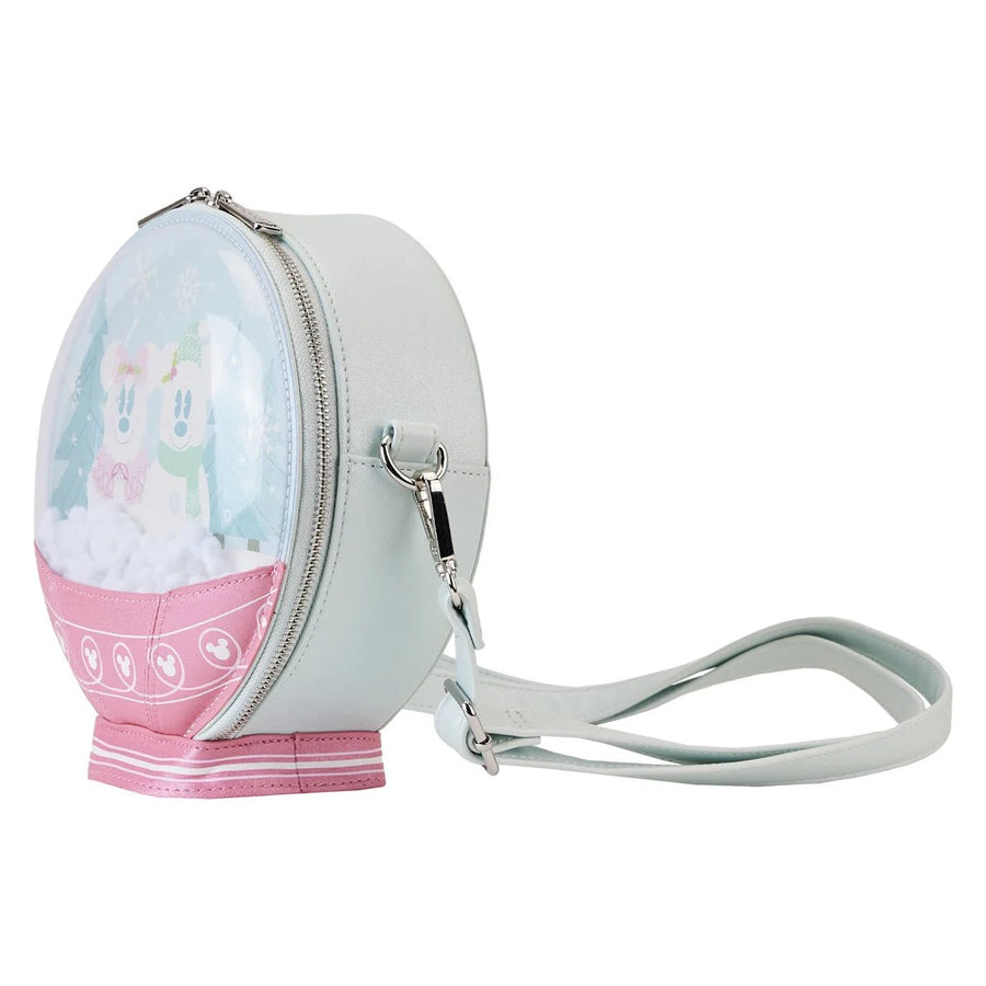 Mickey and Minnie Mouse Winter Snowglobe Crossbody Purse