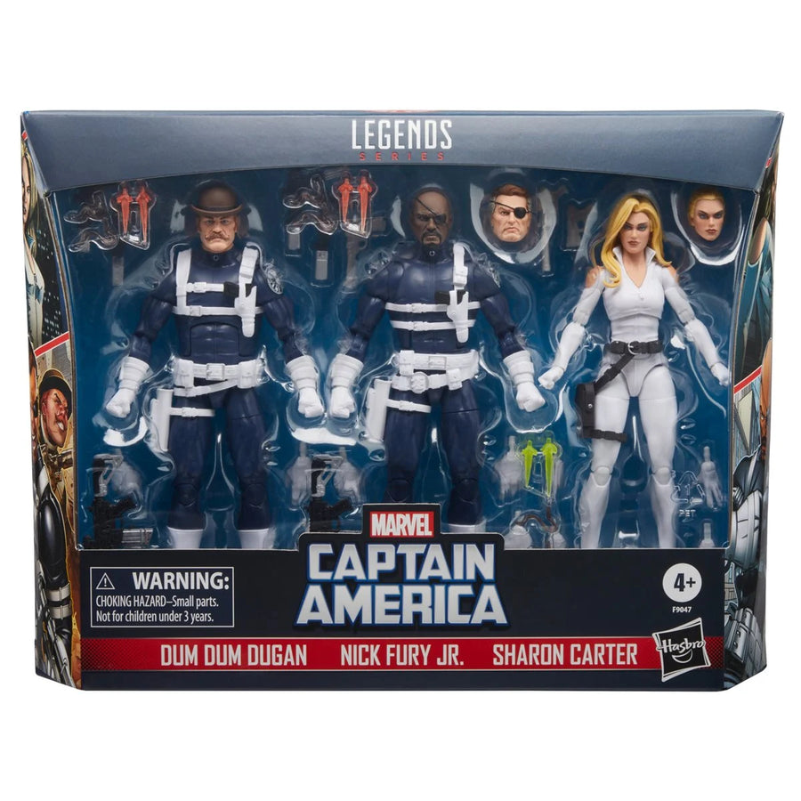 Marvel Legends Dum Dum Dugan, Sharon Carter, and Nick Fury Jr. (S.H.I.E.L.D. 3-Pack)