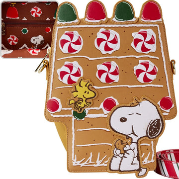 Peanuts Snoopy Gingerbread House Figural Crossbody Purse