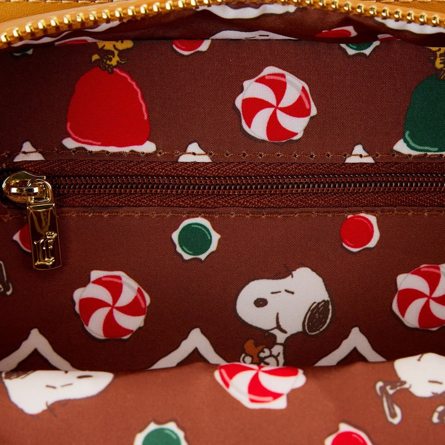 Peanuts Snoopy Gingerbread House Figural Crossbody Purse