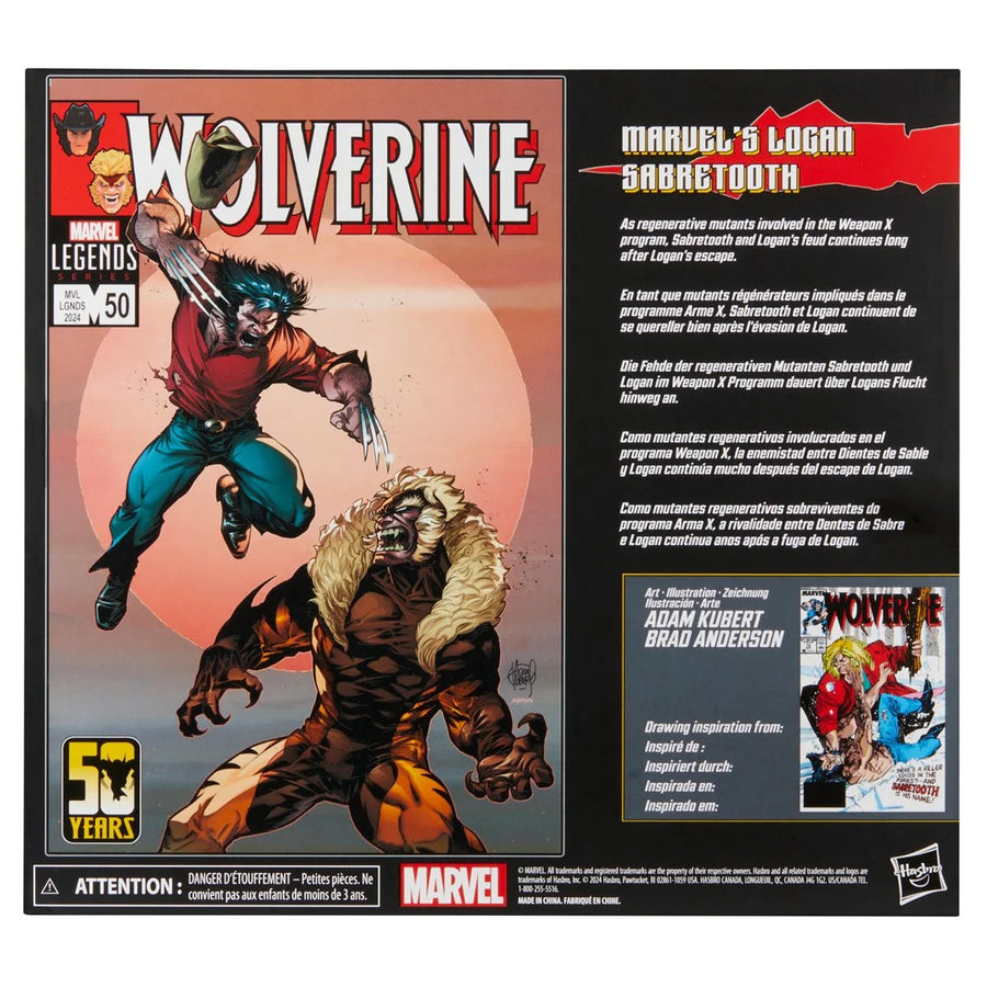 Marvel Legends Logan vs Sabretooth (Wolverine 50th Anniversary)