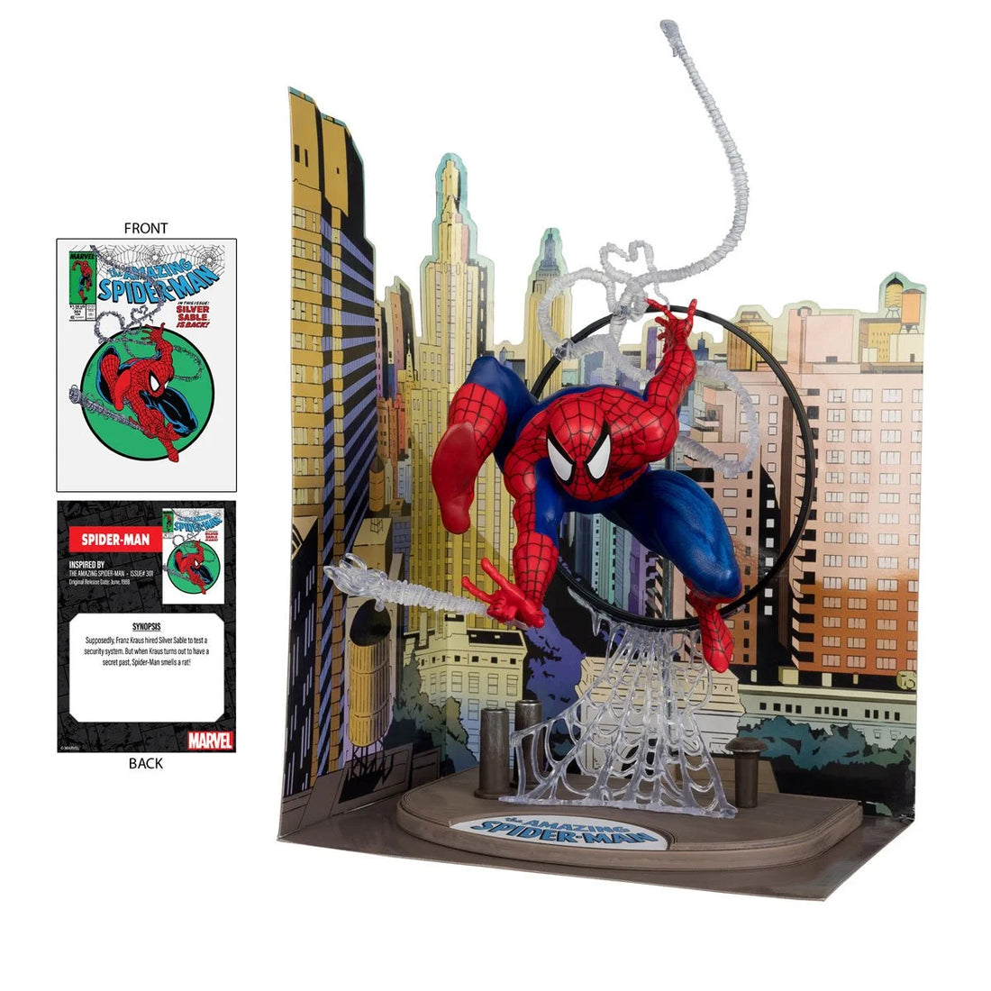 Marvel Wave 1 1:6 Scale Posed Figure with Scene and Comic Case - Spider Man from Spider-Man 