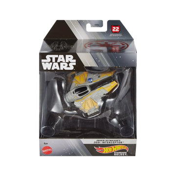 Star Wars Hot Wheels Starships Select Jedi Interceptor Anakin (Yellow)